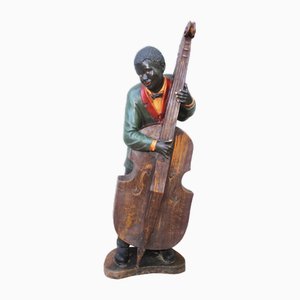 Vintage New Orleans Kontrabassisten Jazz Musiker Figur, 1990er
