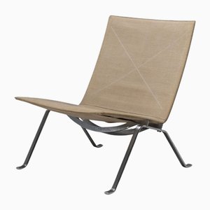 PK22 Stuhl aus Canvas zugeschrieben Poul Kjærholm für EKC, Dänemark, 1956