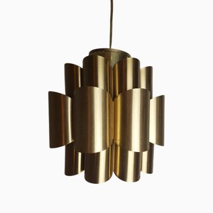 Danish Copper Pendant Lamp by Werner Schou for Coronell Elektro, Denmark, 1960s