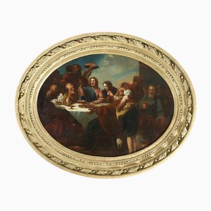 Charles De La Fosse, Jesus Performing the Last Supper, 1600s-1700s, Oil on Canvas, Framed