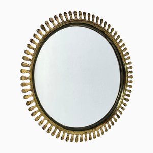 Specchio da parete in ottone di Vereinigte Werkstätten, anni '50