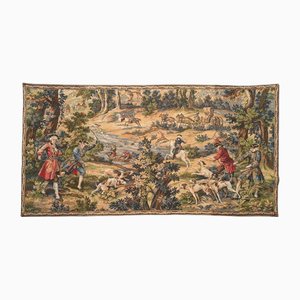 Vintage French Jacquard Tapestry with Hunting with Hounds Motif in the style of Aubusson, 1970s