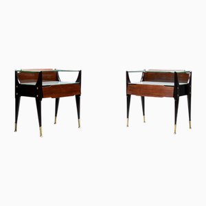 Tables de Chevet attribuées à La Permanente Mobili Cantù, Italie, 1950s, Set de 2
