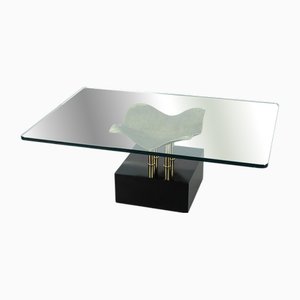 Skulpturaler Couchtisch aus Glas