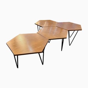 Modular Hexagonal Coffee Tables attributed to Gio Ponti, 1950s, Set of 4