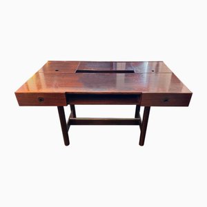 Bureau Multi-Compartiments en Noyer attribué à Bernini, 1960s