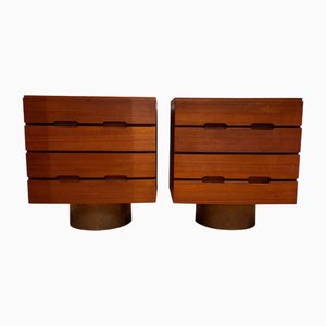 Große Nachttische mit 4 Schubladen, 1960er, 2er Set
