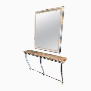 Art Deco Konsolentisch & Großer Spiegel von Osvaldo Borsani, 1940er, 2er Set