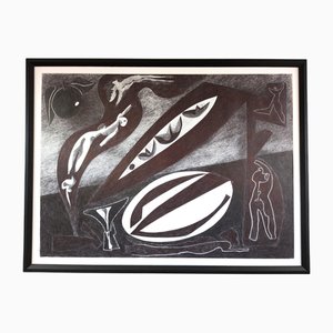Apple & Dancing Forms, Encre sur Papier, Encadré