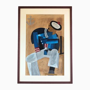 Marinero, Pintura Al Óleo, Enmarcada