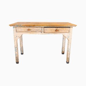 Table de Travail Vintage en Bois avec Tiroirs