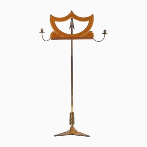 Regency Birds Eye Maple, Parcel Gilt and Gilt Brass Adjustable Music Stand attributed to Sebastien Erard, 1810s