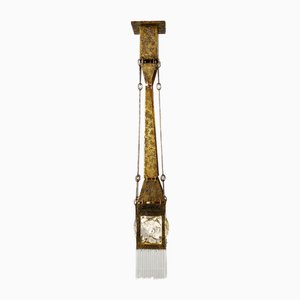 Jugendstil Deckenlampe aus Messing, 1910