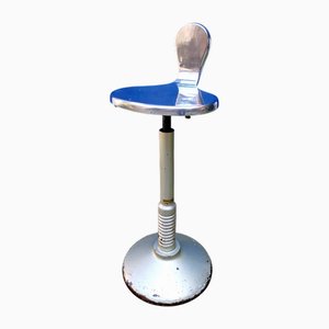 Arzthocker aus Stahl & Aluminium, Italien, 1950er