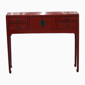 Red Wood Oriental Style Console Table