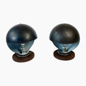 Large Brutalist Ball Lamps, 1970s, Set of 2