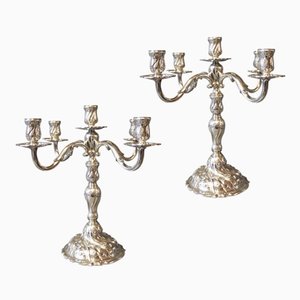 Candélabres à Quatre Bras Vintage en Argent Sterling de English Silver House, Set de 2