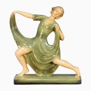Statuetta di una ballerina Art Deco in gesso di Jean Carli, anni '20-'40