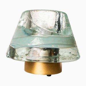 Lámpara de mesa de cristal de Murano y bronce de Renato Toso and Roberto Pamio, años 70