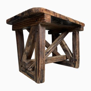 Japanese Wooden Stool, 1920s