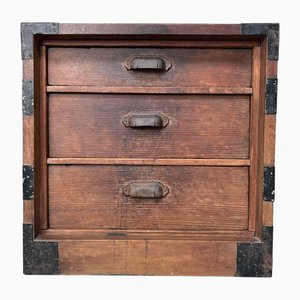 Japanese Wooden Archive Calligraphy Cabinet