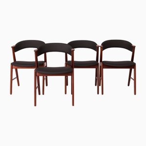 Sillas de comedor danesas de teca de Korup Stolefabrik, años 60. Juego de 4