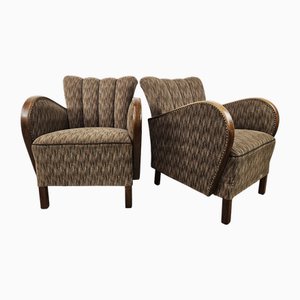 Set of Vintage Art Deco Lounge Chairs in Fabric, 1930s