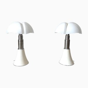 Mod vintage Lampade da tavolo Pipistrello di Gae Aulenti per Martinelli Luce, anni '70, set di 2