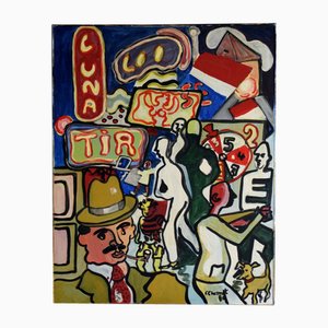 Frédéric Charmat, Luna Park, 1980, Öl auf Leinwand