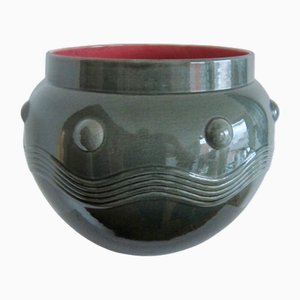 Large Art Deco Sarreguemines Ceramic Planter, 1930s