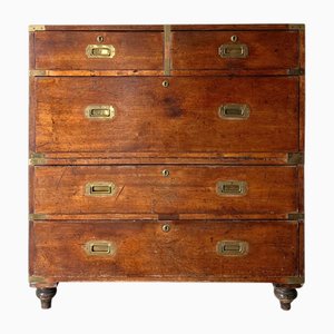 Campaign Chest of Drawers with Brass Bound Details