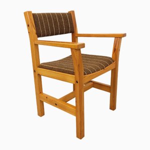 Vintage Armchair in Pine and Upholstery, 1980s