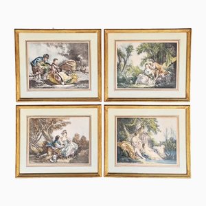 Francois Boucher, The Four Seasons, 1800s, Etchings, Framed, Set of 4