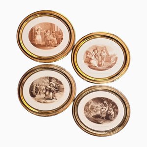 William Hamilton, Childhood Games, 1800s, Engravings, Framed, Set of 4