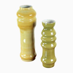 Jarrones Mid-Century de cerámica, Antigua Checoslovaquia, años 60. Juego de 2