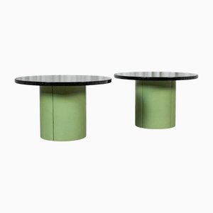 Coffee Tables in Leather and Acrylic Glass, 1970s, Set of 2