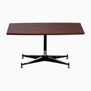 Rectangular Coffee Table in Wood and Metal attributed to Ignazio Gardella, 1970s