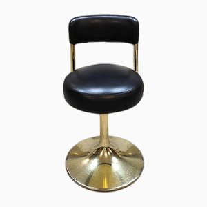 Vintage Swedish Brass Swivel Stools by Börje Johanson, 1960s, Set of 7