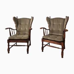 Fauteuils à Oreilles Scandinaves, années 60-70, Set de 2