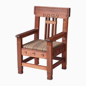 Art Nouveau Pinewood Artist´s Chair by Siegfried Wagner & Jens Peter Dahl-Jensen, Denmark, 1910s