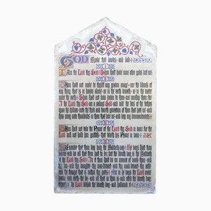 Painted Scripture of the Commandments on a Slate Church Wall Panel