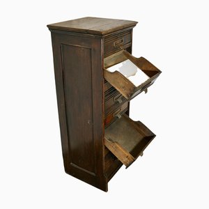 Tall Edwardian 8 Drop Drawer in Oak, 1900s
