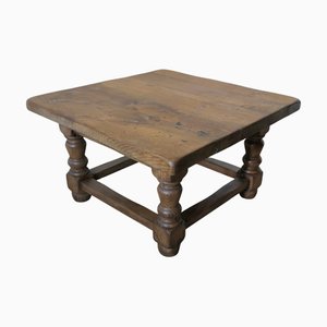 Heavy Oak Plank Farmhouse Coffee Table, 1950s