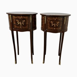 Tables d'Appoint Ovales Vintage, France, 1920, Set de 2