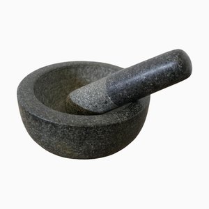 Heavy Granite Pestle and Mortar, 1950s, Set of 2