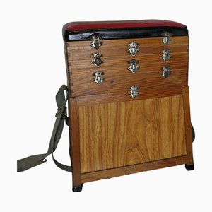 Kiefernholz Köderbox mit Sitz, 1960er
