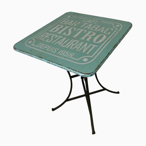Mesa de bistró francesa vintage esmaltada, años 50