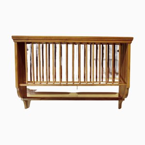 Escurridor largo con platos de pino, años 60