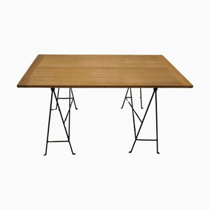 Danish Minimalist Sawhorse Desk, 1950s