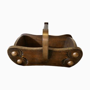 Arts and Crafts Oak Basket, 1930s